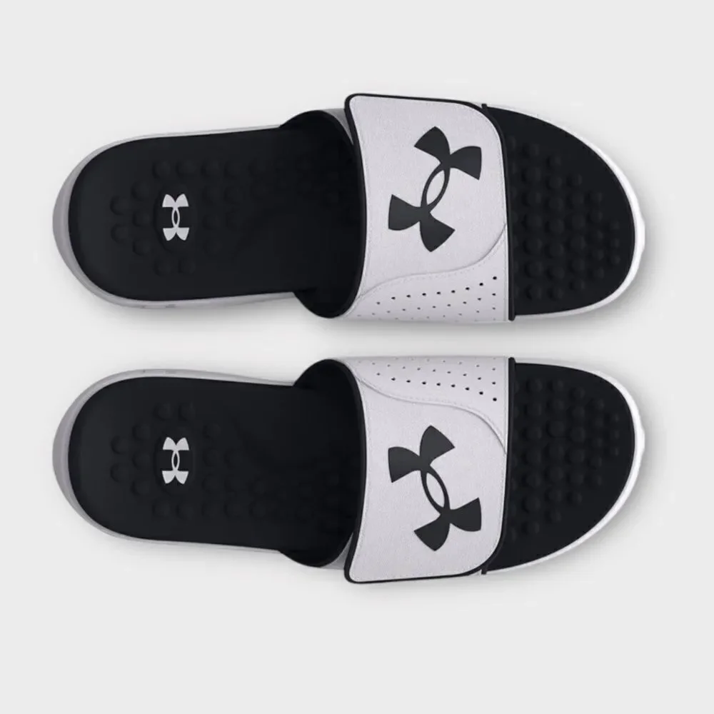 Under Armour Men's Ignite Pro Slide Sandal Black White Size 18